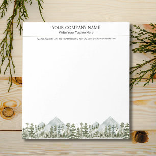 水彩グリーンの森の自然屋外ビジネス ノートパッド