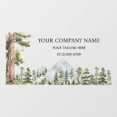 水彩グリーンの森カスタマイズビジネス ウィンドウサイン (シート)