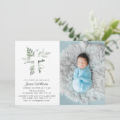 水彩グリーンの洗礼写真招待状 招待状 (スタンド正面)