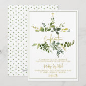 水彩グリーンの確認 招待状 (正面/裏面)