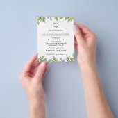 水彩グリーンの葉のサロン フライヤー (手)