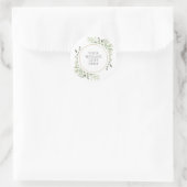 水彩グリーンの葉の祝い ラウンドシール (バッグ)