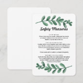 水彩グリーンの葉 安全対策 封入カード 案内状 (正面/裏面)