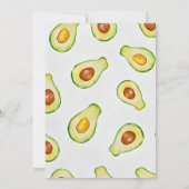 水彩グリーンアボカドパターン誕生日 招待状 (裏面)