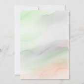 水彩グリーンアーチのウェディング招待状テンプレート 招待状 (裏面)