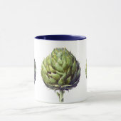 水彩グリーンアーティチョークアート マグカップ (中央)