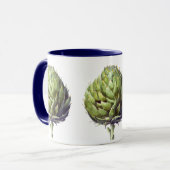 水彩グリーンアーティチョークアート マグカップ (正面左)