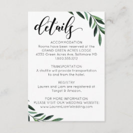 水彩グリーンウェディングの詳細 エンクロージャーカード