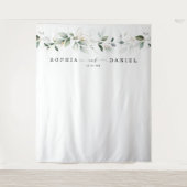 水彩グリーンウェディングフォトプロップ背景 タペストリー (正面)