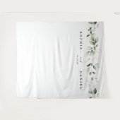 水彩グリーンウェディング フォトプロップ背景ボード タペストリー (正面(横))