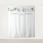 水彩グリーンウェディング フォトプロップ背景ボード タペストリー (正面)