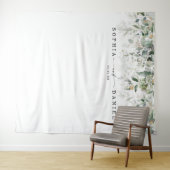 水彩グリーンウェディング フォトプロップ背景ボード タペストリー (インサイチュ(横))