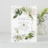 水彩グリーンウェディング 招待状 (スタンド正面)