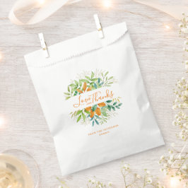 水彩グリーンオレンジ緑の愛と感謝してい フェイバーバッグ