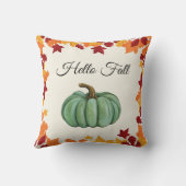 水彩グリーンカボチャと紅葉 クッション (裏面)