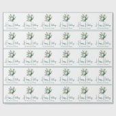 水彩グリーンクリスマスオーナメントハッピーホリデー ラッピングペーパー (フラット)