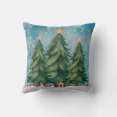 水彩グリーンクリスマスツリー クッション (裏面)