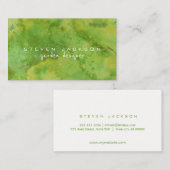 水彩グリーンクール抽象芸術ガーデンデザイナー 名刺 (正面/裏面)