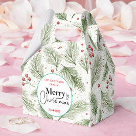 : 水彩グリーングラス - 祝祭的なクリスマスパーティー フェイバーボックス