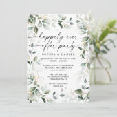 水彩グリーンゴールドのエロープメントお祝い招待状 招待状 (スタンド正面)