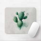 水彩グリーンサボテン南西 マウスパッド (マウス)