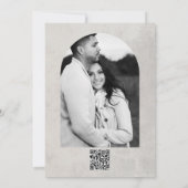 水彩グリーンサボテン灰色結婚南西 招待状 (裏面)