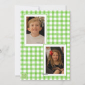 水彩グリーンジンガム弓クリスマスフォト シーズンカード (裏面)