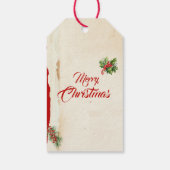 水彩グリーンズホリーベリーメリークリスマス ギフトタグ (裏面)