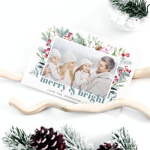 水彩グリーンズホリーベリー写真