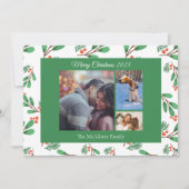 水彩グリーンテンプレート3 フォトコラージュ シーズンカード (正面)