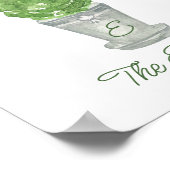 水彩グリーントピアリモノグラムのー ポスター (角)