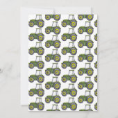 水彩グリーントラクターの誕生日 サンキューカード (裏面)