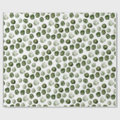 水彩グリーンドットモダンクリスマス ラッピングペーパー (フラット)