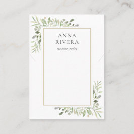 水彩グリーンネックレスジュエリーディスプレイカード 名刺