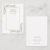 水彩グリーンネックレスジュエリーディスプレイカード 名刺 (正面/裏面)