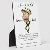 水彩グリーンハンドスティングアート結婚の形見 フォトプラーク (側面)