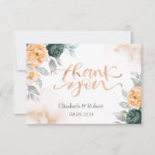 水彩グリーンバラサンキューカード サンキューカード (正面)