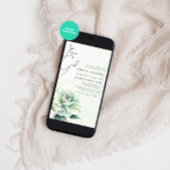 水彩グリーンバラベビーシャワー 招待状