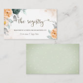 水彩グリーンバラ結婚ズレジストリ エンクロージャーカード (正面/裏面)