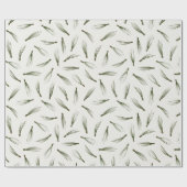 水彩グリーンパインツリークリスマモダンス ラッピングペーパー (フラット)