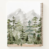 水彩グリーンパインフォレストクックブックレシピ ノートブック (裏面)