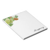 水彩グリーンパインブランチ円錐 ノートパッド (アングル)