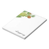 水彩グリーンパインブランチ円錐 ノートパッド (回転)