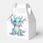 水彩グリーンパープルドラゴンボーイバースデーパーティー フェイバーボックス (裏面サイド)