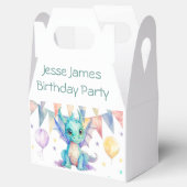 水彩グリーンパープルドラゴンボーイバースデーパーティー フェイバーボックス (オープン)