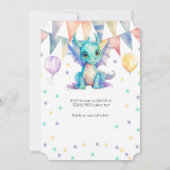 水彩グリーンパープルドラゴンボーイバースデーパーティー 招待状 (裏面)