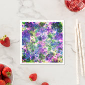 水彩グリーンパープルブルー絵を描スプラッシュ抽象芸術 スタンダードカクテルナプキン (インサイチュ)