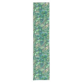 水彩グリーンフォレストパターン ショートテーブルランナー (正面)