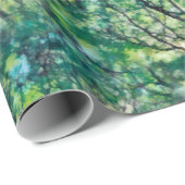 水彩グリーンフォレストパターン ラッピングペーパー (ロールコーナー)