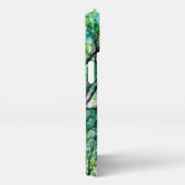 水彩グリーンフォレストモノグラム iPhoneケース (右側面)